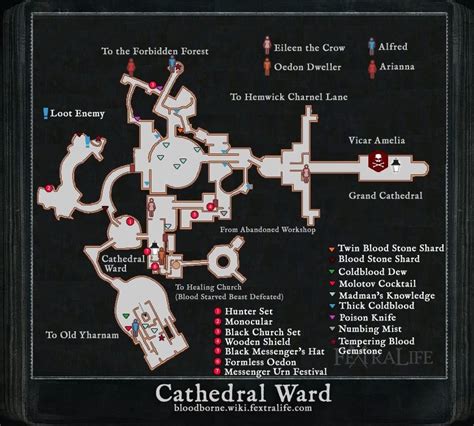 bloodborne walkthrough map.